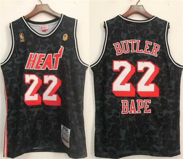 Mens Miami Heat #22 Jimmy Butler Black Stitched Jersey